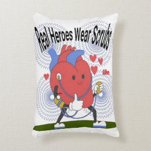 Real Heroes Wear Scrubs Pillow - Nurse & Doctor Dekokissen