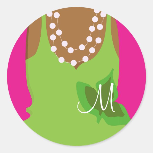 Real Hübsch Girls Monogram Runder Aufkleber (Vorderseite)