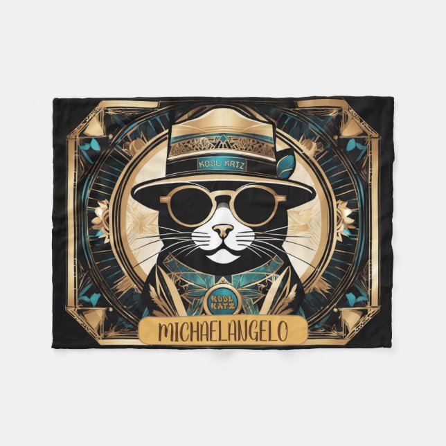 Real Kool Katz Fleece Blanket (Vorderseite (Horizontal))