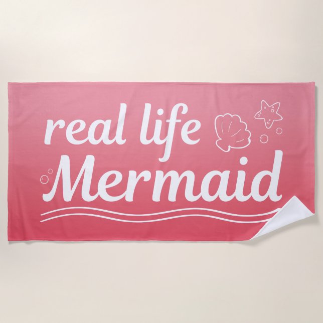 Real Life Mermaid Strandtuch (Vorderseite)