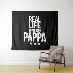 Real Life Superhero Pappa Father Gift Wandteppich