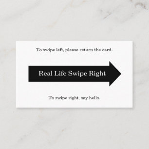 Real Life Swip Right Card Visitenkarte
