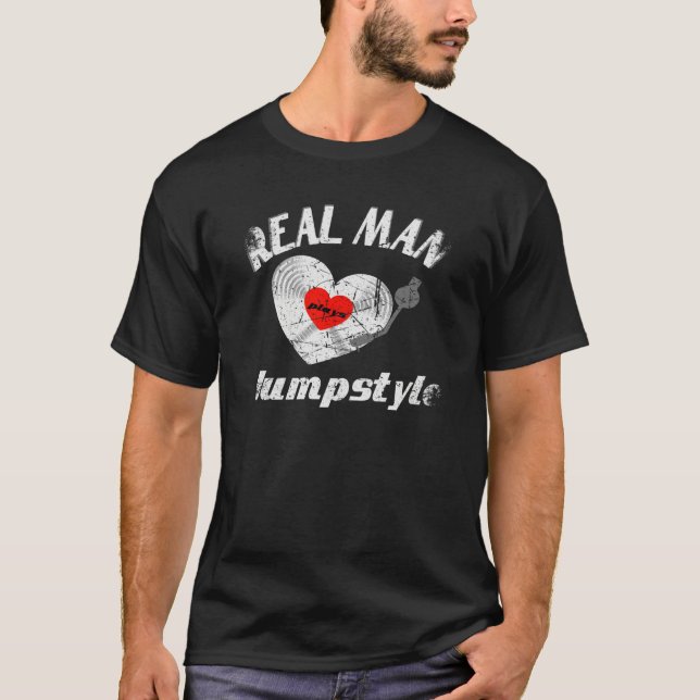 Real Man Love Jumpstyle Music Idea DJ Vinyl Record T-Shirt (Vorderseite)
