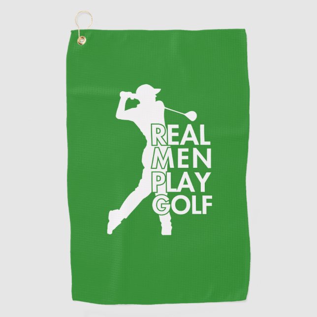 Real Man Play Golf Funny Golf Thema Golfhandtuch (Vorderseite)