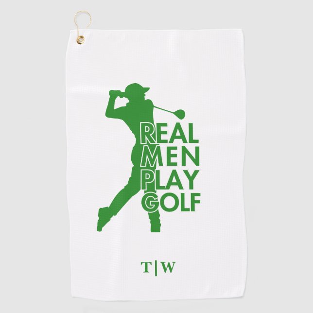 Real Man Play Golf Funny Golf Thema Golfhandtuch (Vorderseite)