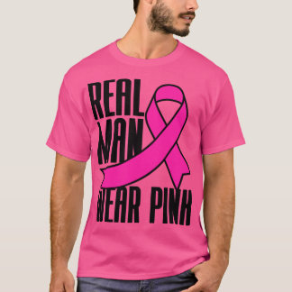 Real Man trägt rosa rosa Brustkrebs T-Shirt