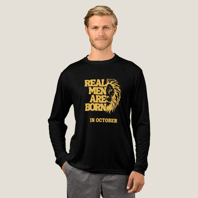  Real Men Are Born In October Tri-Blend Shirt (Volle Vorderseite)