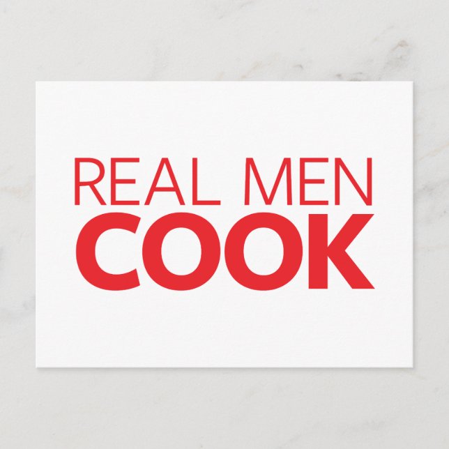Real Men Cook Postkarte (Vorderseite)