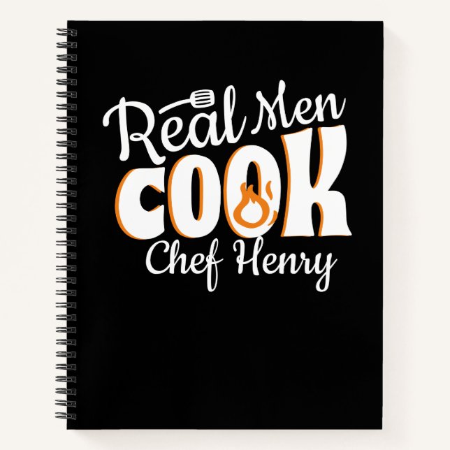 Real Men Cook recipes Notizbuch (Vorderseite)