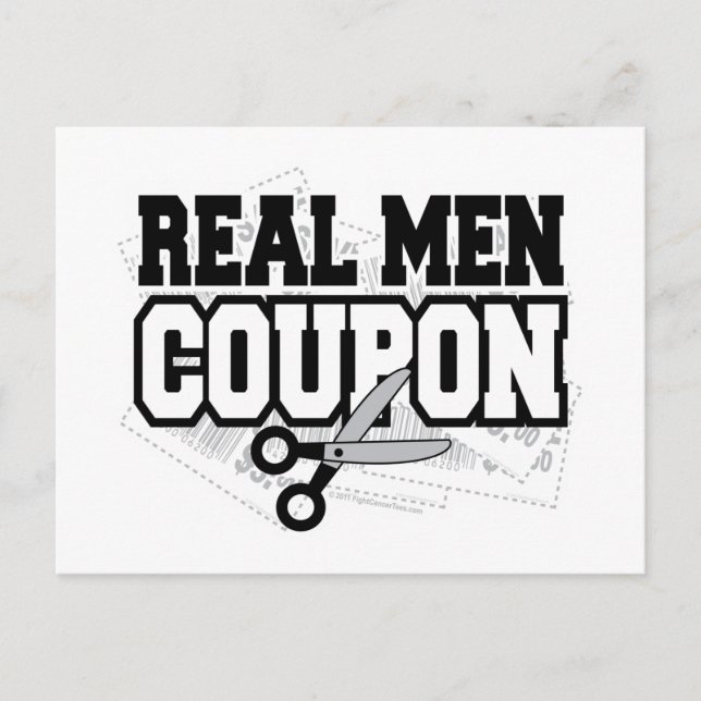 Real Men Coupon Postkarte (Vorderseite)