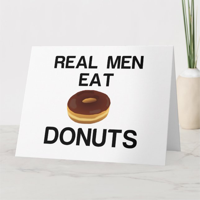 REAL MEN EAT DONUTS DANKESKARTE (Vorderseite)