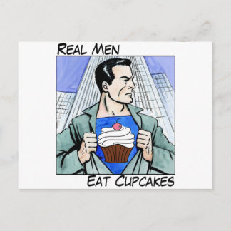 Real Men essen Cupcakes Postkarte