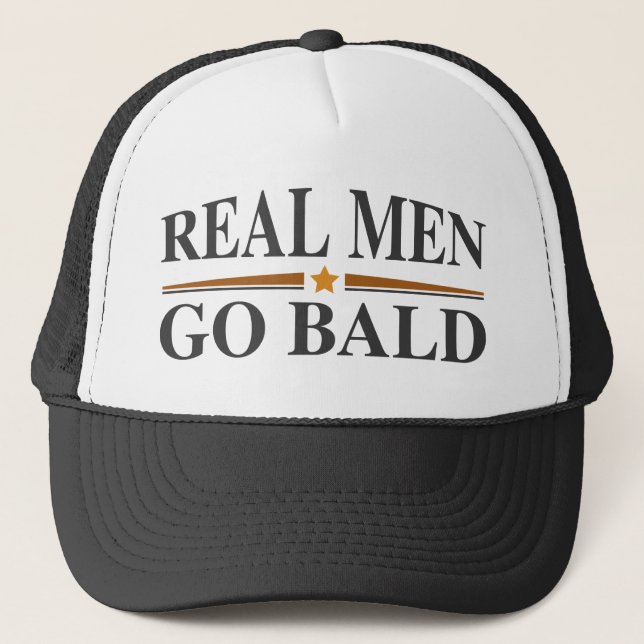 Real Men Go Bald Truckerkappe (Vorderseite)