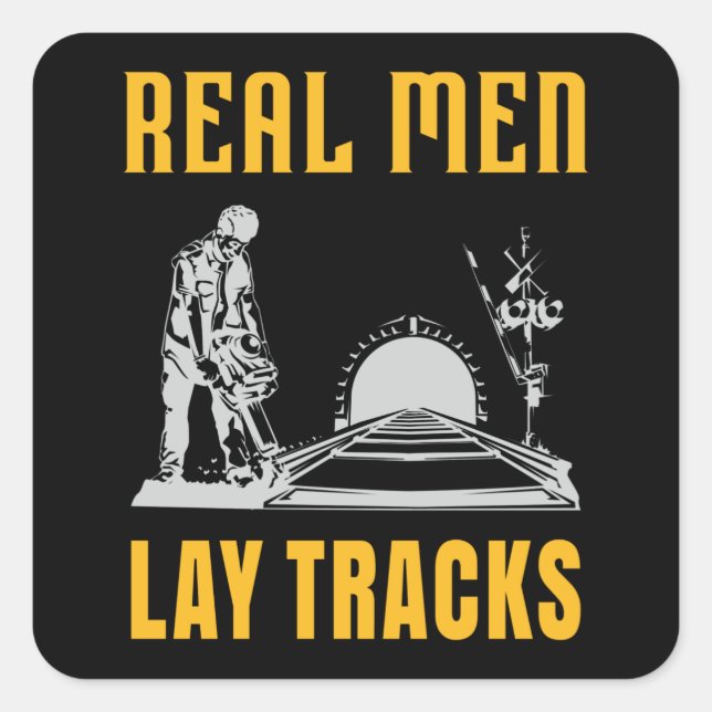Real men legendäre Tracks Quadratischer Aufkleber (Vorderseite)