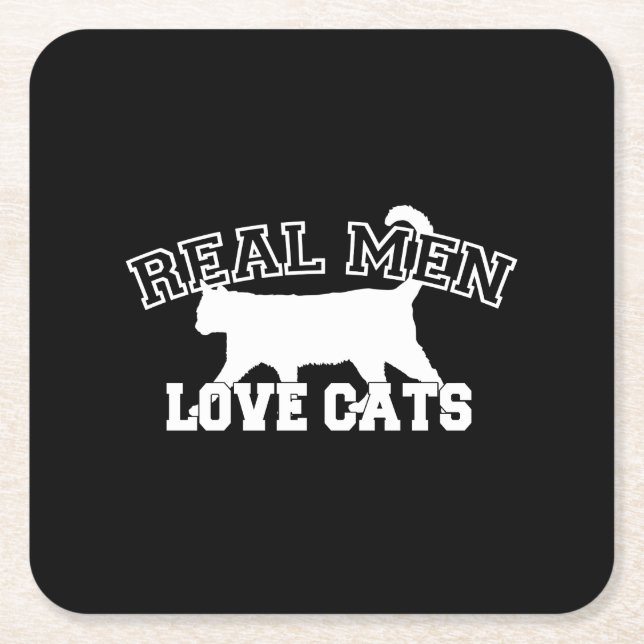Real Men Liebe Cats Diese hier ist weiß Rechteckiger Pappuntersetzer (Vorderseite)
