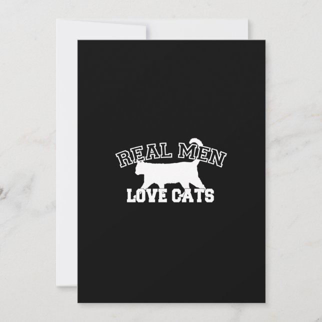 Real Men Liebe Cats Grafisches Design auf schwarze (Vorderseite)