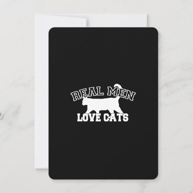 Real Men Liebe Cats Grafisches Design auf schwarze (Vorderseite)