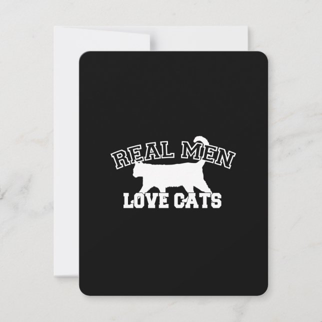 Real Men Liebe Cats Grafisches Design auf schwarze (Vorderseite)
