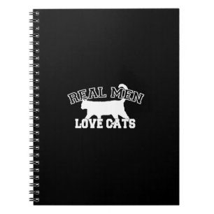 Real Men Liebe Cats Grafisches Design auf schwarze Notizblock