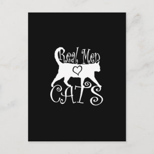 Real Men Liebe Cats Grafisches Design auf schwarze Postkarte