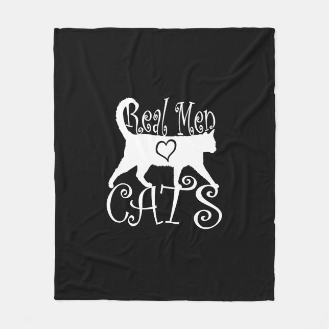 Real Men Liebe Cats Jazzy Style Fleecedecke (Vorderseite)