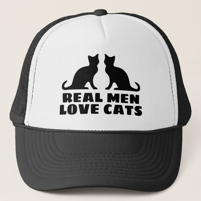 Real Men Liebe Cats LKW-Hut für Katzenliebhaber Truckerkappe (Vorderseite)