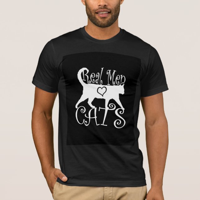 Real Men Liebe Cats Logotype T-Shirt (Vorderseite)