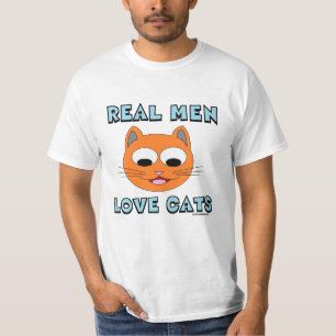 REAL MEN LIEBE CATS Niedlich Lächelnd Katzengesic T-Shirt