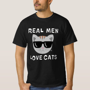 REAL MEN LIEBE CATS Sonnenbrille Katze T-Shirt
