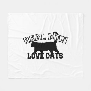 Real Men Liebe Cats Statement Fleecedecke
