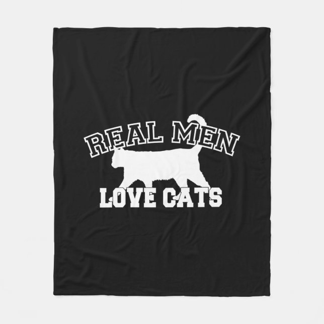 Real Men Liebe Cats Statement Fleecedecke (Vorderseite)