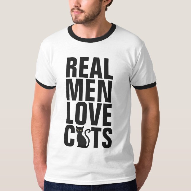 REAL MEN LIEBE CATS T - Shirt (Vorderseite)