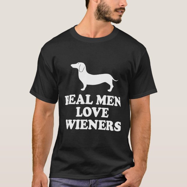 Real Men Liebe Dackel Dackel T-Shirt (Vorderseite)
