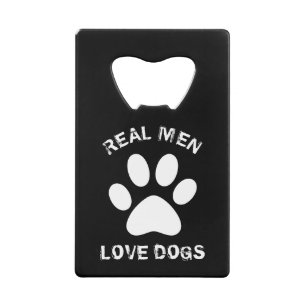 Real Men Liebe Hunde Benutzerdefinierter Text Pers Geldbeutel Flaschenöffner