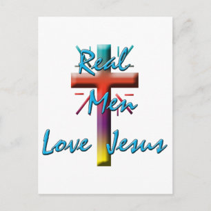 REAL MEN LIEBE JESUS POSTKARTE