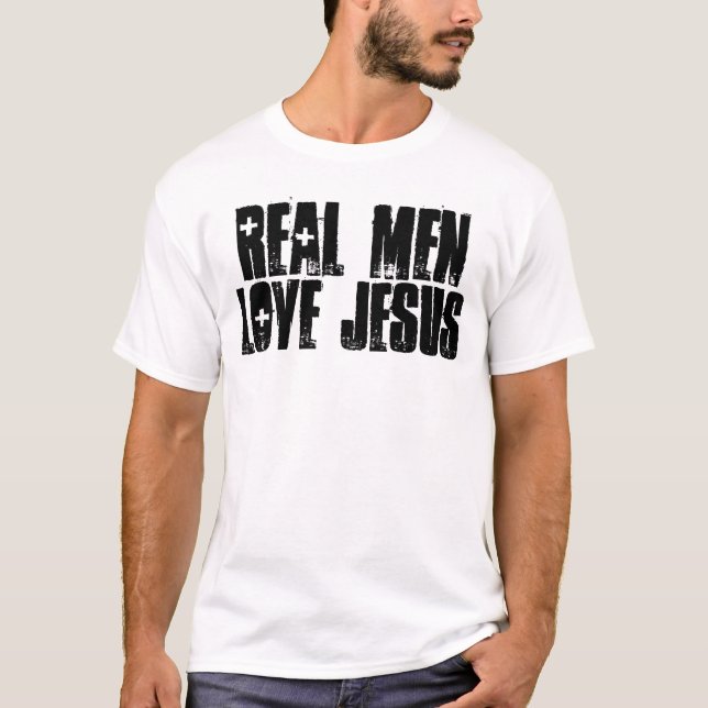 REAL MEN LIEBE JESUS, T - Shirt, Sweatshirts Hoodi (Vorderseite)