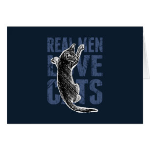 Real Men Liebe Katzen auf blauem Stahl