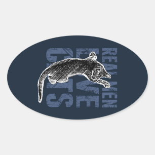 Real Men Liebe Katzen auf blauem Stahl Ovaler Aufkleber