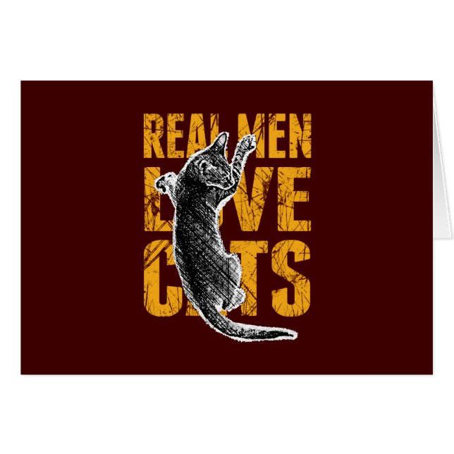 Real Men Liebe Katzen auf bordeauxrot (Vorderseite (Horizontal))