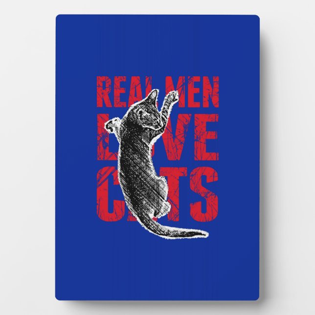 Real Men Liebe Katzen Fotoplatte (Vorderseite)
