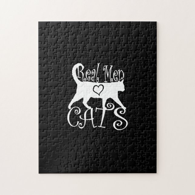 Real Men Liebe Katzen im Stil Puzzle (Vertikal)