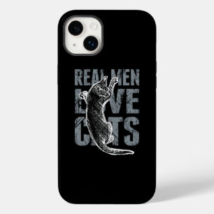 Real Men Liebe Katzen in Grunge Style Black Case-Mate iPhone 14 Plus Hülle