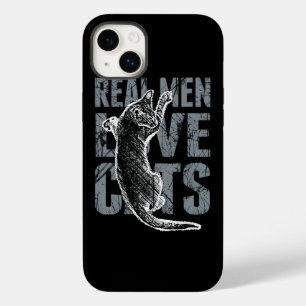 Real Men Liebe Katzen in Grunge Style Black Case-Mate iPhone 14 Plus Hülle