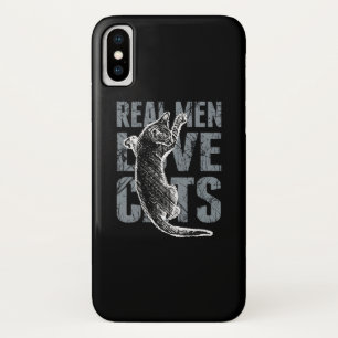 Real Men Liebe Katzen in Grunge Style Black Case-Mate iPhone Hülle