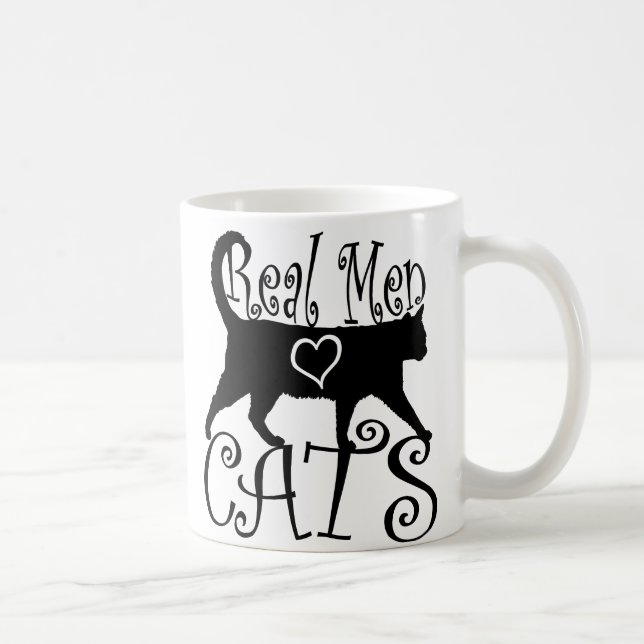 Real Men Liebe Katzen in stilvollem Design Kaffeetasse (Rechts)