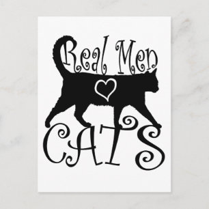 Real Men Liebe Katzen in stilvollem Design Postkarte