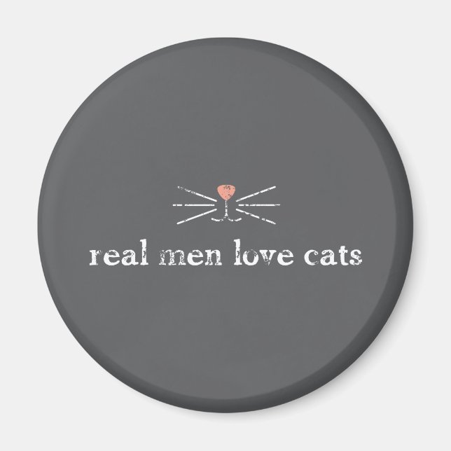 Real Men Liebe Katzen Magnet (Vorne)