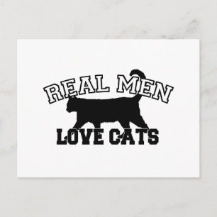 Real Men Liebe Katzen Postkarte