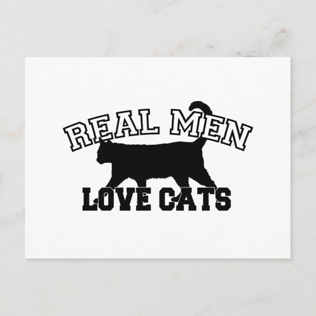 Real Men Liebe Katzen Postkarte (Vorderseite)