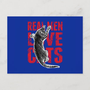 Real Men Liebe Katzen Postkarte